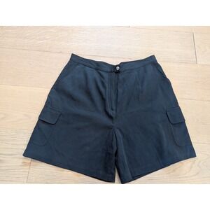 Vtg IZOD Silk high waist Shorts Ladies‎ Size 16 cargo Pockets